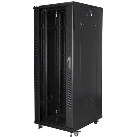 LANBERG Cabinet Rack LANBERG, Free-standing, 32U, 600x800mm, Usa Sticla, Negru