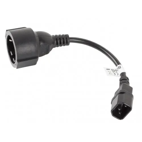 LANBERG Cablu Adaptor Lanberg CA-C14E-10CC-0018-BK, C14 - Schuko, 0.2m, Black