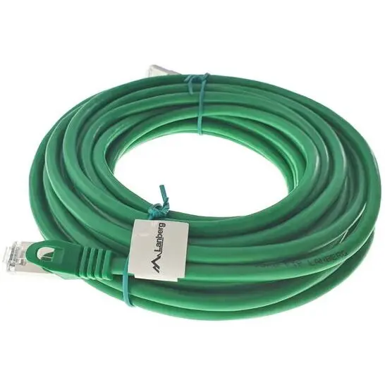 LANBERG Cablu ecranat FTP Lanberg 41916, cat.6, mufat 2xRJ45, lungime 10m, AWG 26, 250 MHz, de legatura retea, ethernet, Verde