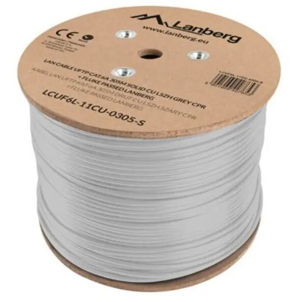LANBERG Cablu retea Lanberg LCUF6L-11CU-0305-S, Cat.6A, U/FTP, 305m, Gri