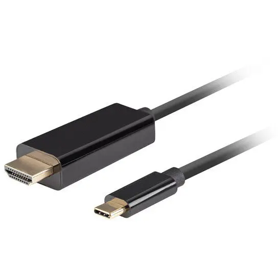 LANBERG Cablu video Lanberg CA-CMHD-10CU-0010-BK, USB-C Male - HDMI Male, 1 m, Negru