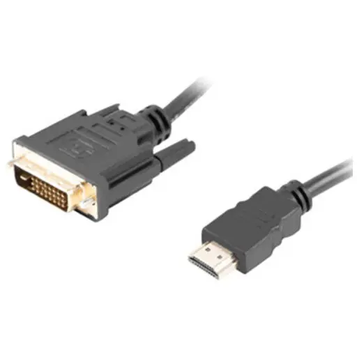 LANBERG Cablu video LANBERG CA-HDDV-20CU-0018-BK, HDMI la DVI-D 24+1 M/M, Dual Link, 4K 30Hz. 1.8 m, Negru
