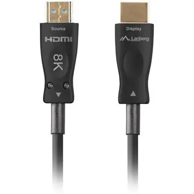 LANBERG Cablu video Lanberg CA-HDMI-30FB-0100-BK, HDMI Male - HDMI Male, v2.1, Optical active, 10 m, Negru