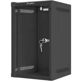 LANBERG Lanberg Rack cabinet 10 wall-mount 9U/280x310 (flat pack) with glass door, black