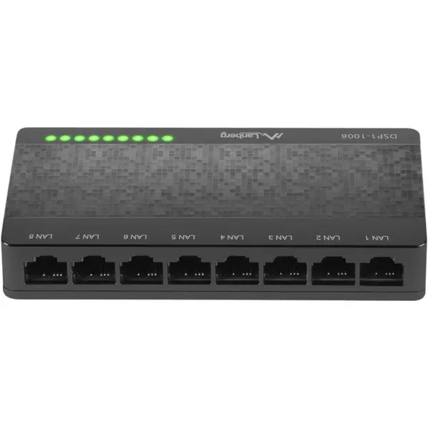 LANBERG Switch Lanberg DSP1-1008, 8x 1 Gb/s, Fara management, Gigabit Ethernet, 5V