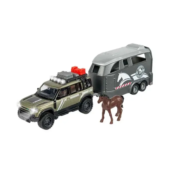 Land Rover cu remorca de transport cai Majorette