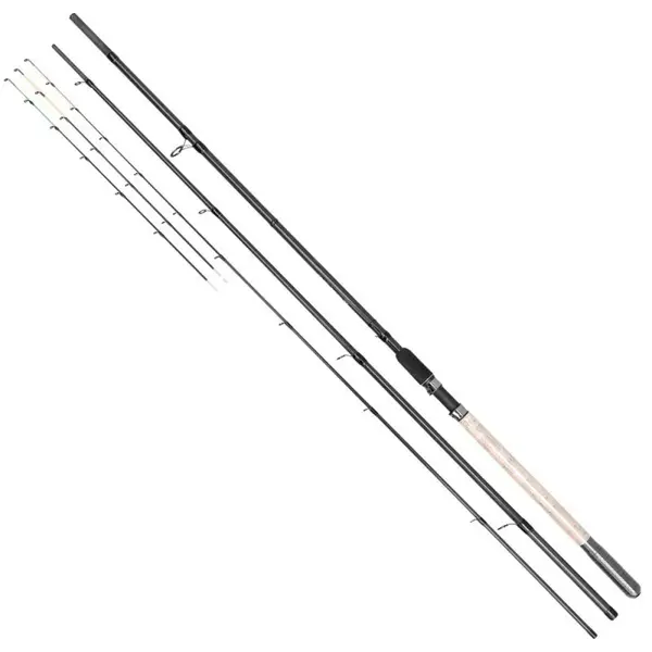 Lanseta Baracuda Dynasty Feeder Plus din carbon de 3,9 m, 3 tronsoane + 2 varfuri, putere de aruncare 60-120 g