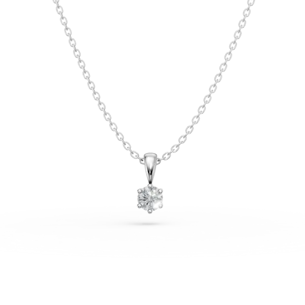 Lant cu pandantiv din aur alb cu diamant de 0.2ct