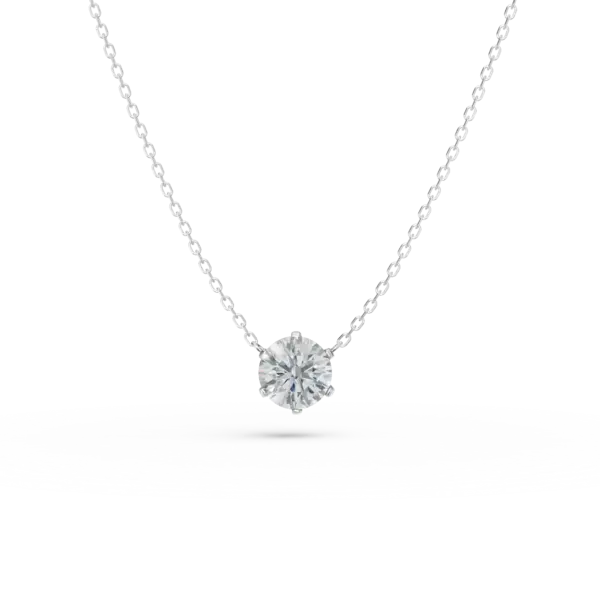 Lant cu pandantiv din aur alb cu diamant de 0.3ct