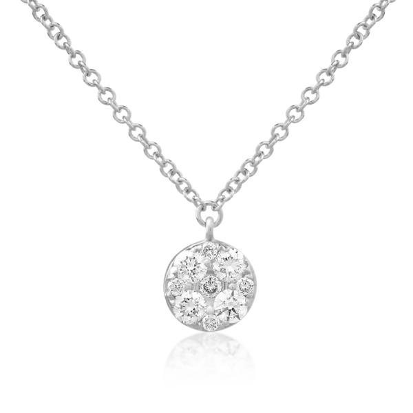 Lant cu pandantiv din aur alb cu diamante de 0.23ct