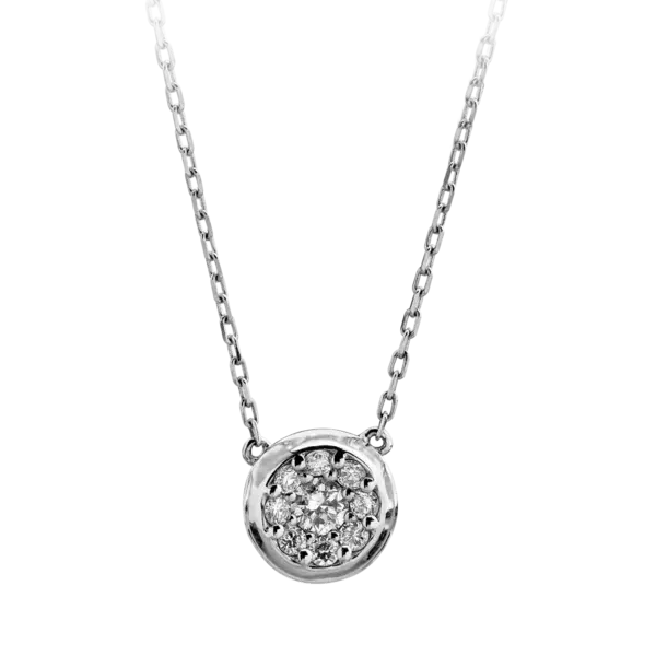 Lant cu pandantiv din aur alb cu diamante de 0.25ct