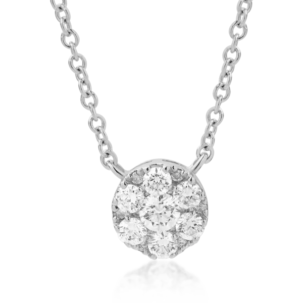 Lant cu pandantiv din aur alb cu diamante de 0.33ct