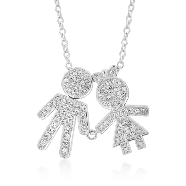 Lant cu pandantiv din aur alb cu diamante de 0.33ct