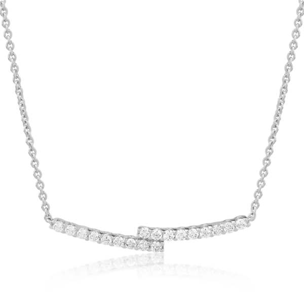 Lant cu pandantiv din aur alb cu diamante de 0.5ct