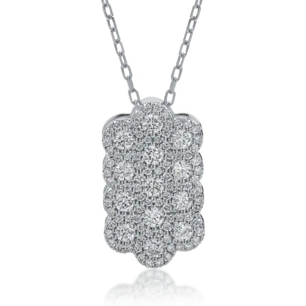 Lant cu pandantiv din aur alb cu diamante de 0.79ct