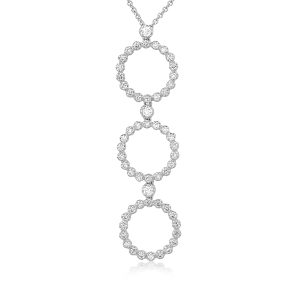 Lant cu pandantiv din aur alb cu diamante de 0.8ct