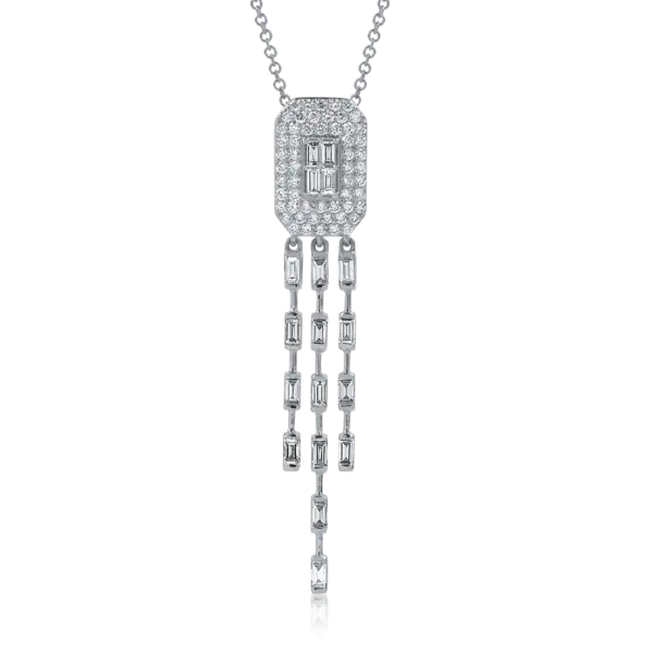Lant cu pandantiv din aur alb cu diamante de 1.032ct