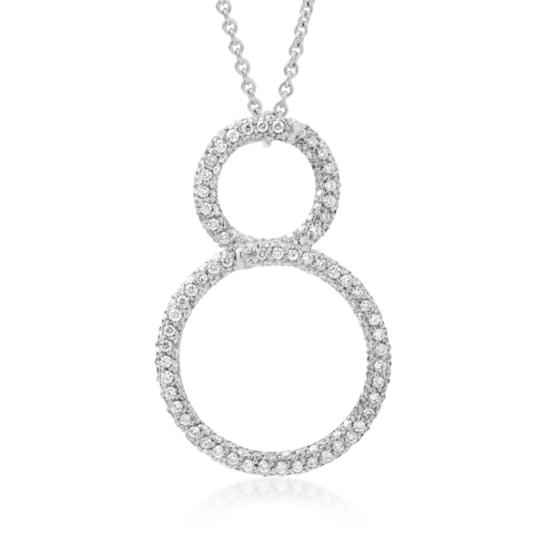 Lant cu pandantiv din aur alb cu diamante de 1.13ct