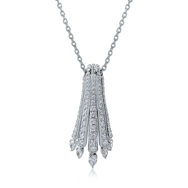 Lant cu pandantiv din aur alb cu diamante de 1.31ct