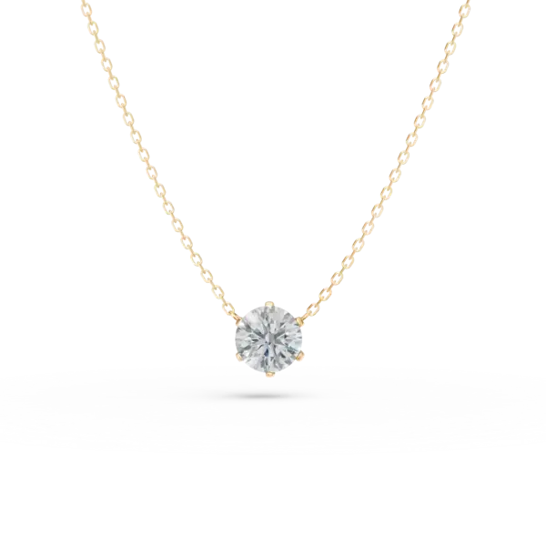 Lant cu pandantiv din aur galben cu diamant de 0.3ct