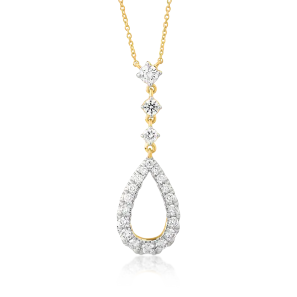 Lant cu pandantiv din aur galben cu diamante de 0.459ct