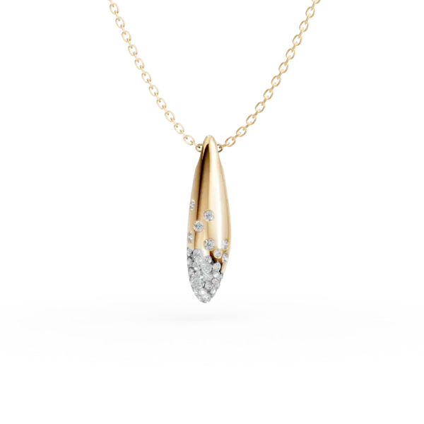Lant cu pandantiv minimalist din aur galben cu diamante de 0.1ct