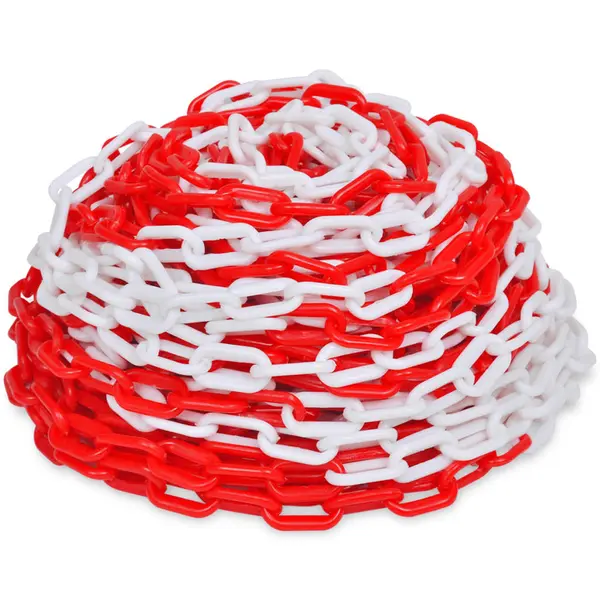 Lant de avertizare, rosu si alb, 30 m, plastic