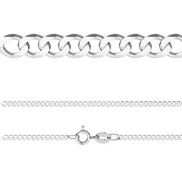 Lant din argint 925 | Model Curb (Gourmette) 2 mm