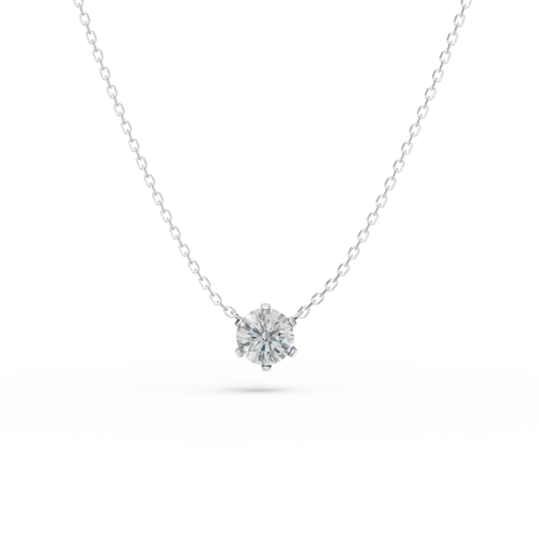 Lant din aur alb cu pandantiv cu un diamant de 0.2ct