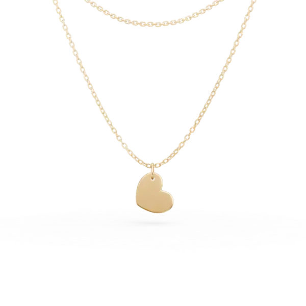 Lant din aur galben cu pandantive inima si un diamant de 0.005ct