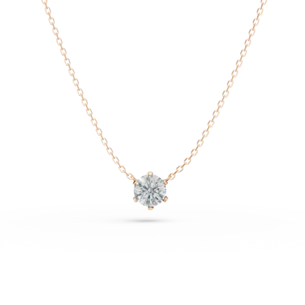 Lant din aur roz cu pandantiv cu un diamant de 0.15ct