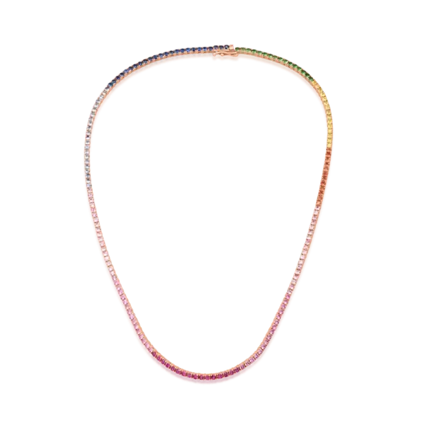 Lant din aur roz cu safire multicolore de 13.2ct