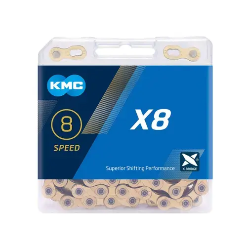 Lant KMC X8 - 1/2 x 3/32 inch, 8 Viteze, Argintiu-Gri