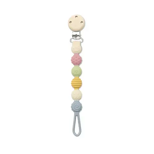Lant pentru suzeta din silicon, clips de prindere, BPA Free, Lorelli Blue Mix