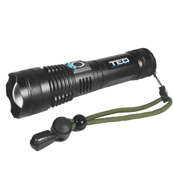 Lanterna cu acumulator si zoom 1600 lm, 10W, IP65, TED Electric TL-9136