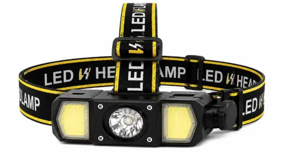 Lanterna de cap LED CB T146 reincarcabila USB Type C 3 moduri de Iluminare LED central + COB laterale