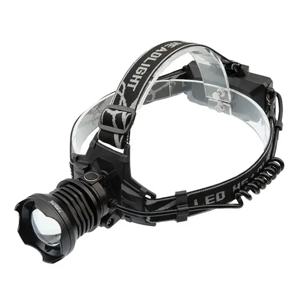 Lanterna de cap LED XHP160 Ultra-Bright , DEPOX , zoom, intensitate interschimbabila, aluminiu, negru