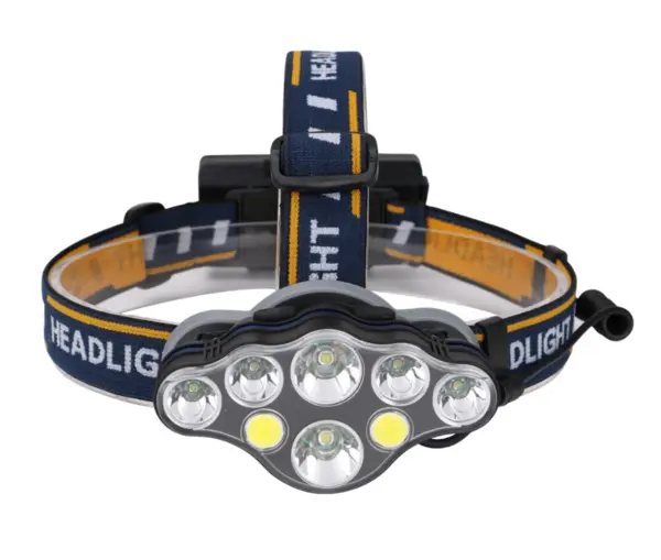 Lanterna de Cap Profesionala 8 LED - T6+XPE+SMD, 2 18650 USB, IPX4, Anti-Soc, 90 , 6000K