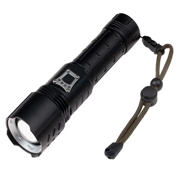 Lanterna de supravietuire DEPOX , Unmittelbare Rettung, metalica, LED, USB, zoom, negru