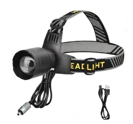 Lanterna frontala LED YM T102 cu zoom profesionala lumina alba/rosie si incarcare USB