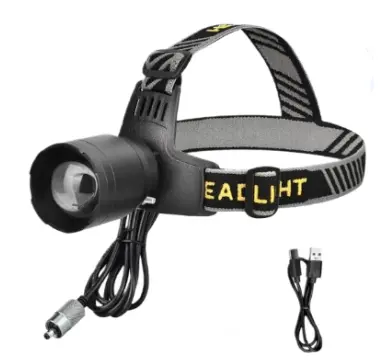 Lanterna frontala LED YM T102 cu zoom profesionala lumina alba/rosie si incarcare USB
