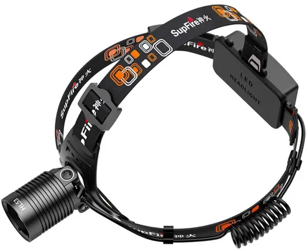 lanterna led pentru cap superfire hl53, zoom, 180lm, 400m, 2 2000mah, incarcare usb