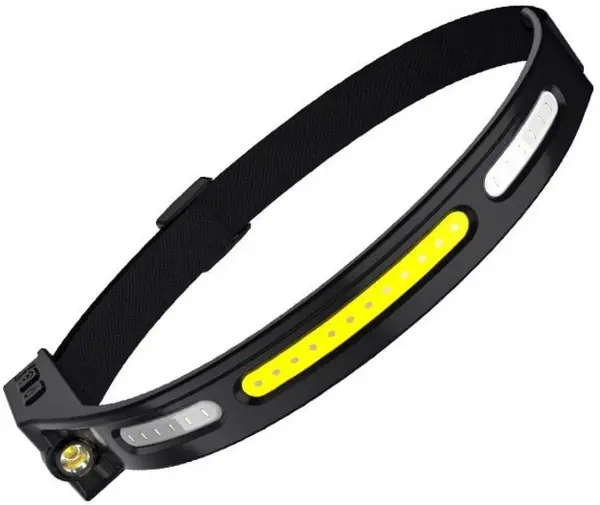 lanterna led pentru cap supfire hl76, led+cob, lumina rosie, control miscare mana, 210lm, incarcare usb-c, 5 moduri, 1200 mah
