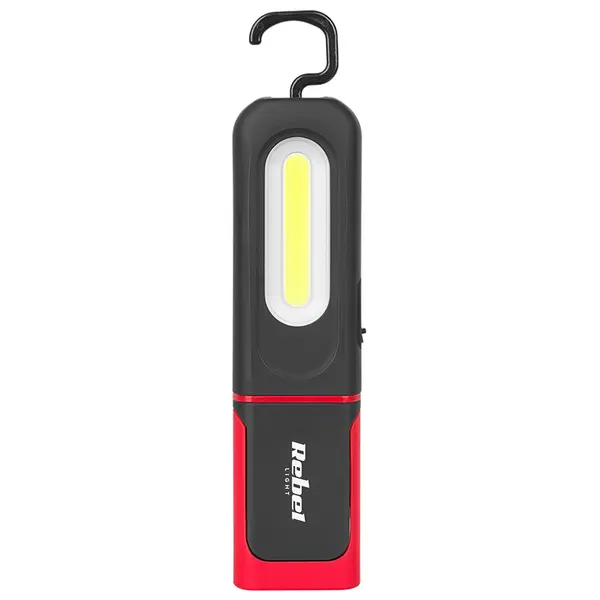 Lanternă LED reîncărcabilă XPE + COB, 5W/3W, 350 lm, USB-C, magnet și cârlig, 3 moduri iluminare, autonomie până la 7h, IP33