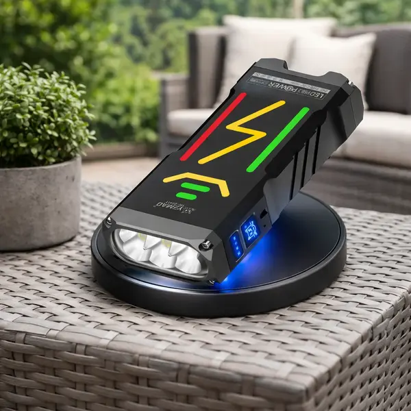 Lanterna Profesionala YM-G666, 6 LED uri P90, reincarcabila USB, din Aluminiu, Multifunctionala, Neagra