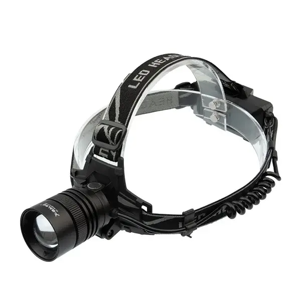 Lanterna puternica de cap LED XHP160 , DEPOX , profesionala , intensitate interschimbabila, aluminiu, negru