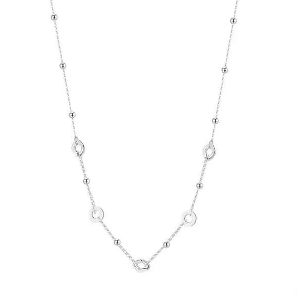 Lantisor argint 925, JW1739, model geometric, placat cu rodiu