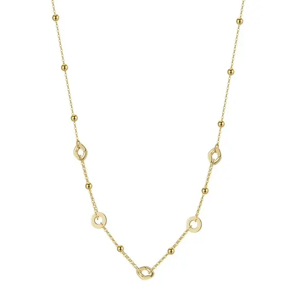 Lantisor argint 925, JW1740, model geometric, placat cu aur