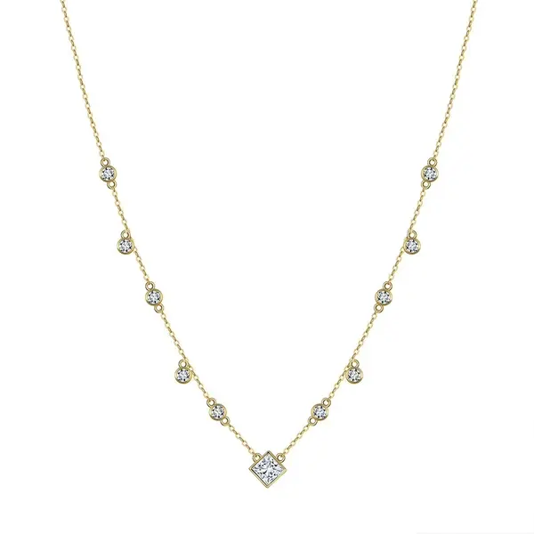 Lantisor argint 925, JW1763, model elegant, placat cu aur