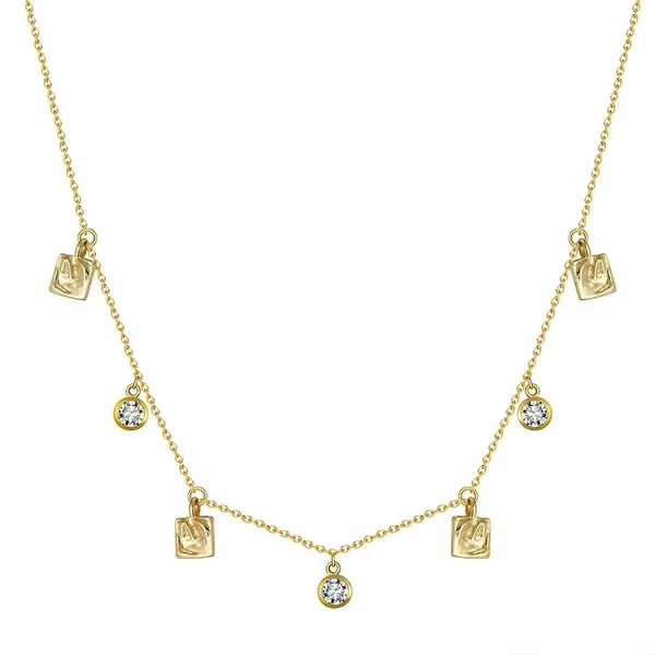 Lantisor argint 925, JW1765, model tip chocher, placat cu aur